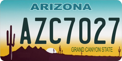 AZ license plate AZC7027