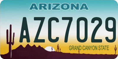AZ license plate AZC7029