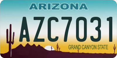 AZ license plate AZC7031