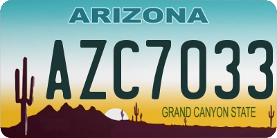 AZ license plate AZC7033