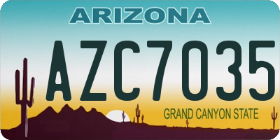 AZ license plate AZC7035