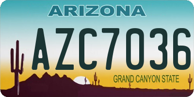 AZ license plate AZC7036