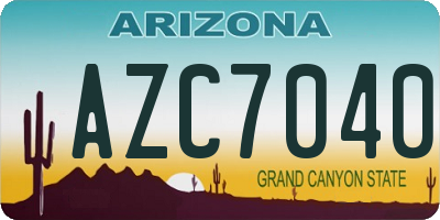 AZ license plate AZC7040
