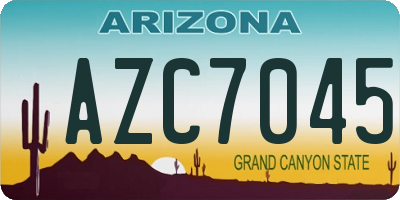 AZ license plate AZC7045