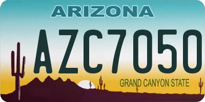 AZ license plate AZC7050