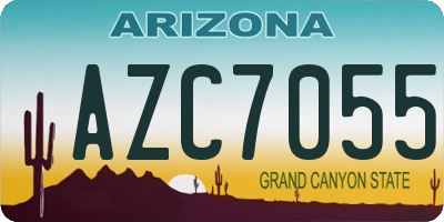 AZ license plate AZC7055