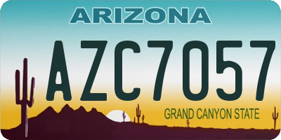 AZ license plate AZC7057