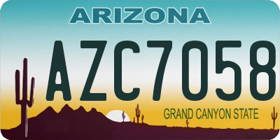 AZ license plate AZC7058