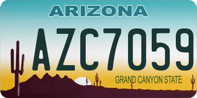 AZ license plate AZC7059