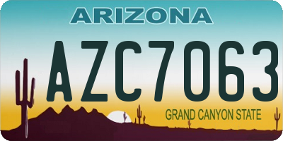 AZ license plate AZC7063