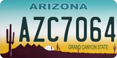 AZ license plate AZC7064