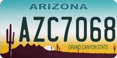 AZ license plate AZC7068