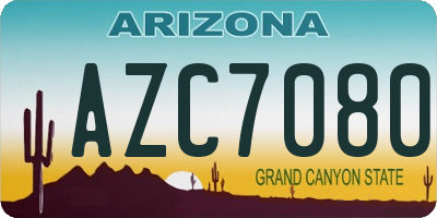 AZ license plate AZC7080