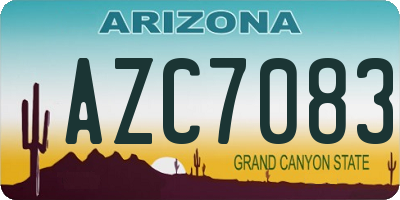 AZ license plate AZC7083
