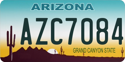 AZ license plate AZC7084