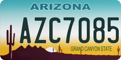 AZ license plate AZC7085