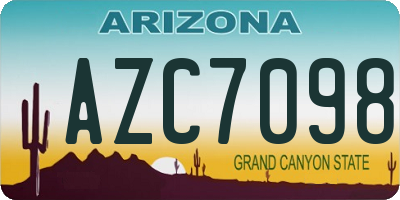 AZ license plate AZC7098