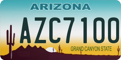 AZ license plate AZC7100