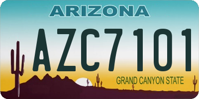 AZ license plate AZC7101