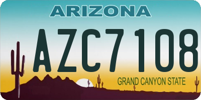 AZ license plate AZC7108