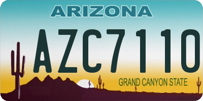 AZ license plate AZC7110