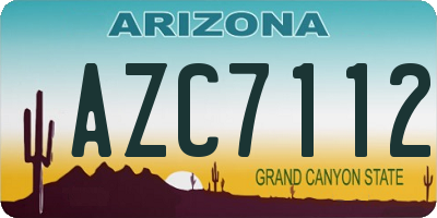 AZ license plate AZC7112