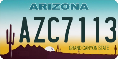 AZ license plate AZC7113