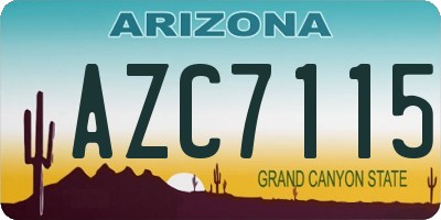 AZ license plate AZC7115