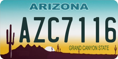 AZ license plate AZC7116