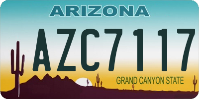 AZ license plate AZC7117