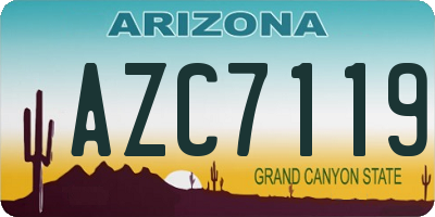 AZ license plate AZC7119