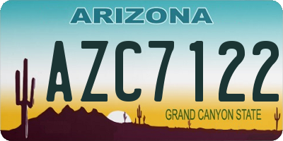 AZ license plate AZC7122