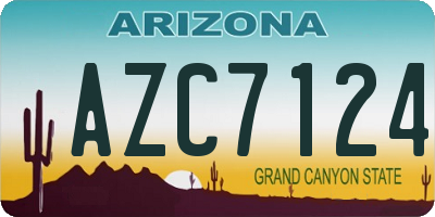AZ license plate AZC7124