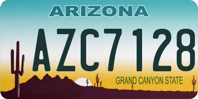 AZ license plate AZC7128