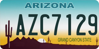 AZ license plate AZC7129
