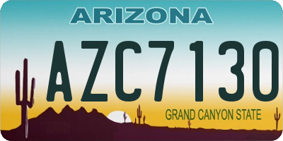 AZ license plate AZC7130