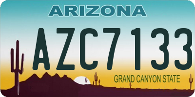 AZ license plate AZC7133