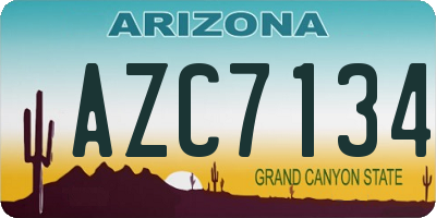 AZ license plate AZC7134