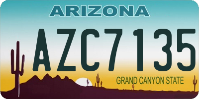 AZ license plate AZC7135