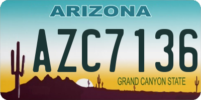 AZ license plate AZC7136