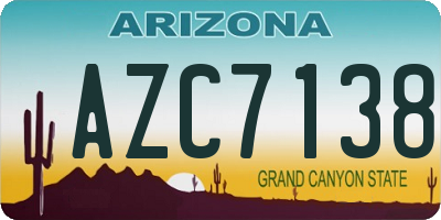AZ license plate AZC7138
