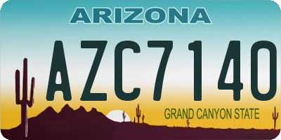 AZ license plate AZC7140