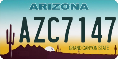 AZ license plate AZC7147
