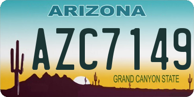 AZ license plate AZC7149