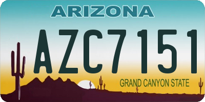 AZ license plate AZC7151