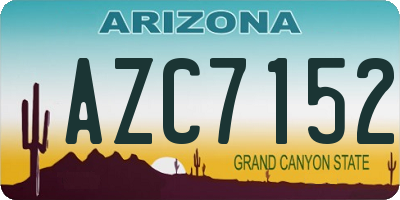 AZ license plate AZC7152