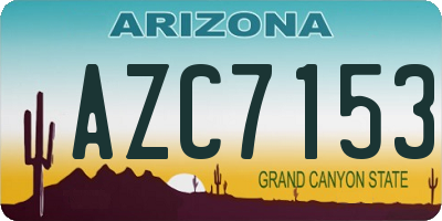 AZ license plate AZC7153