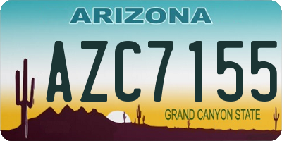 AZ license plate AZC7155