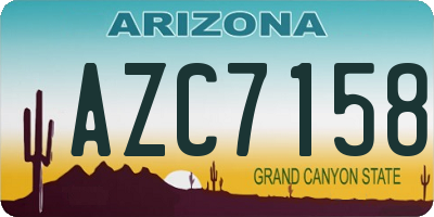 AZ license plate AZC7158
