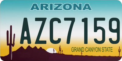 AZ license plate AZC7159